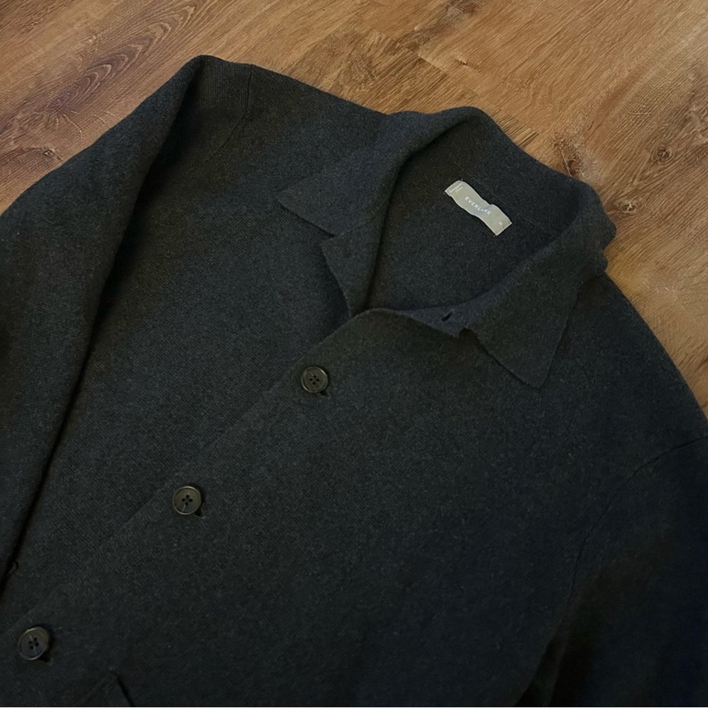 Everlane Charcoal Button-Front Sweater